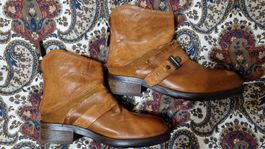 Pakros Lederstiefeletten Gr. 38 Cognac Top Herbst Look!