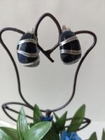 Ohrclips (Schwarz & Silber mit Emaille)