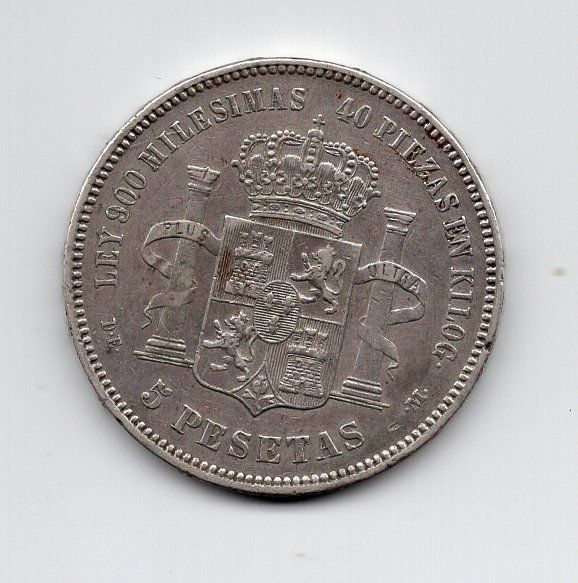 Tutti le monete: (1464) Spanien, 5 Pesetas, 1876, vz – Usato da Rüthi (Rheintal) venduto da erdnuessli1 1