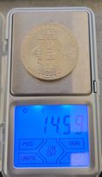  Bitcoin Sammlermünze - Silber farbe- 14.9 Gramm 
