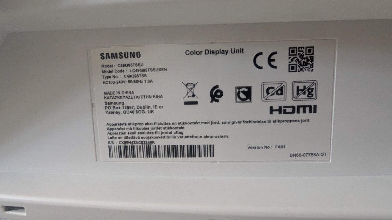 Samsung Monitor: Samsung Odyssey G9 G95T – Usato da Oberbütschel venduto da MINERCOIN 3