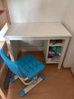 Kinderschreibtisch weiß+blauer Stuhl verstellbar, Dübendorf