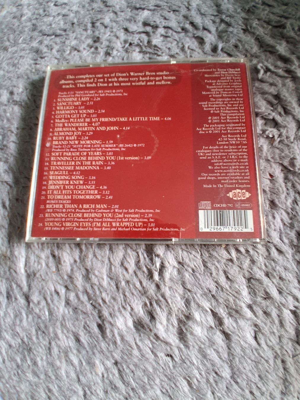CD: DION      SANCTUARY    /     SUITE FOR LATE SUMMER      CD – Usato da Wetzikon ZH venduto da Ramones01 1