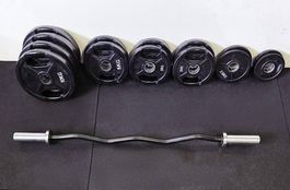 Hantelscheiben 80 kg & SZ Stange & klickverschlüsse
