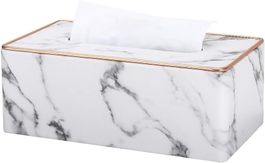 Leder Tücherbox Kosmetiktücherbox (Gray Marble Pattern)