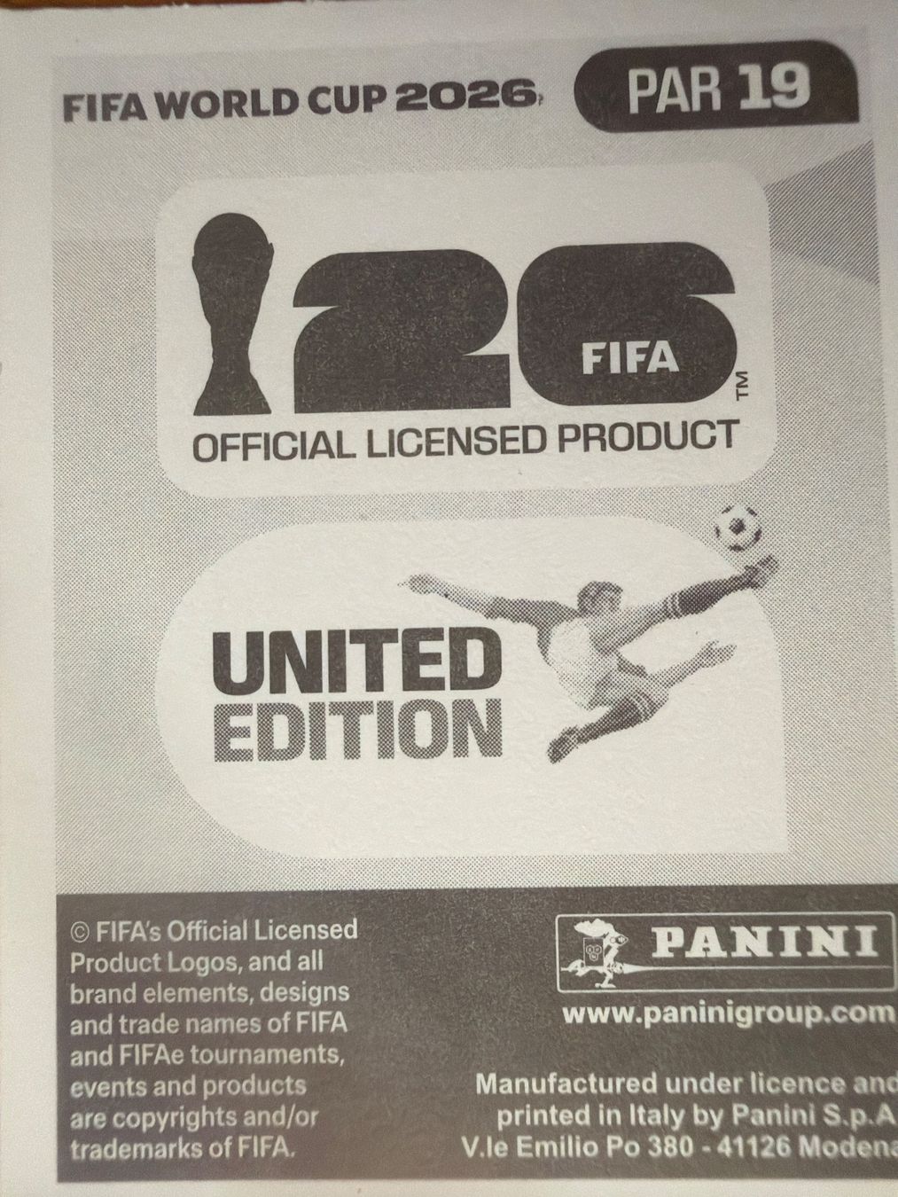 Panini Carte collezionabili: Panini PAR19 – Nuovo (secondo la descrizione) da Susten venduto da Rechnun 1