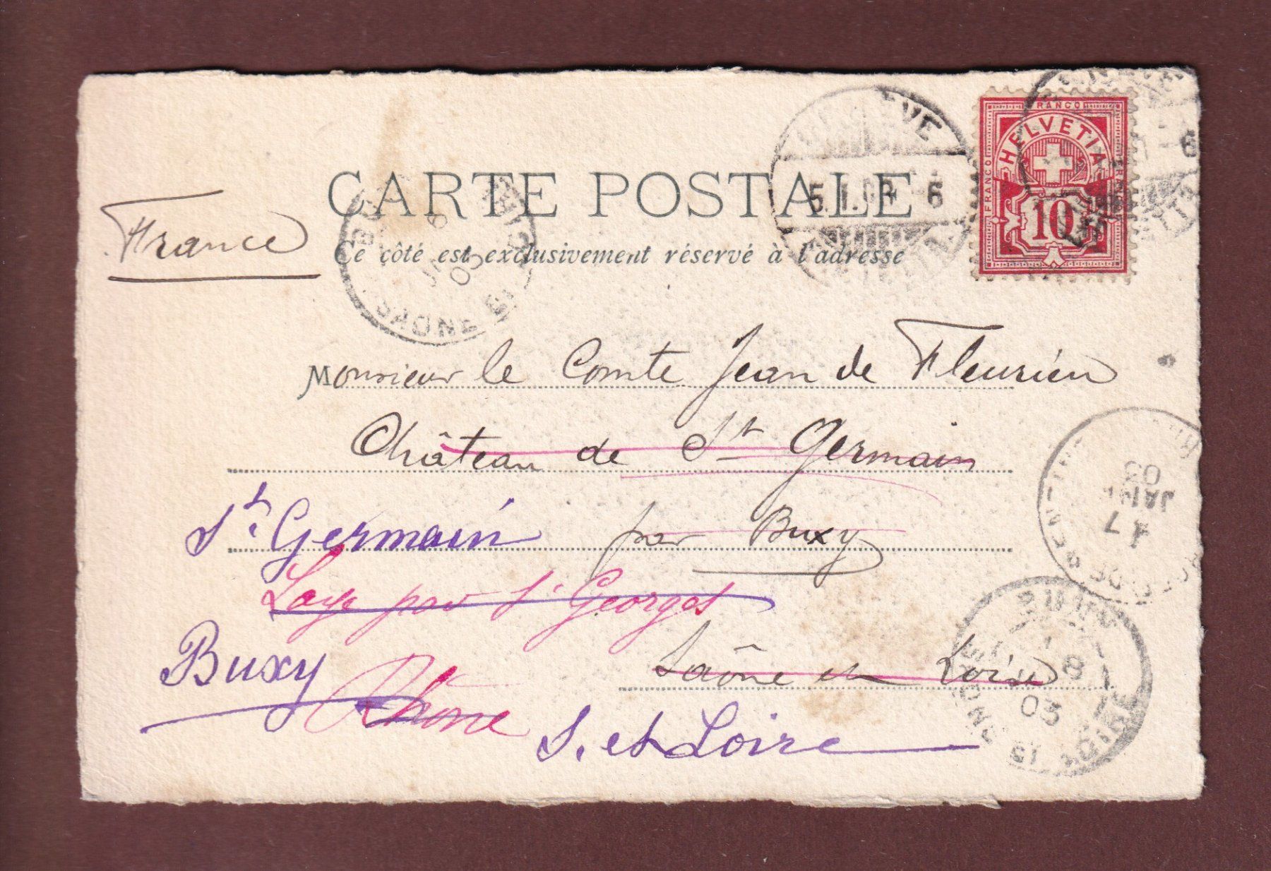 Cartoline postali: GENEVE - La Treille - 1903 – Usato da Pully venduto da nicecards 1