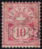 10 Rp. Wertziffer (weisses Papier) Vollstempel MENZINGEN ZG