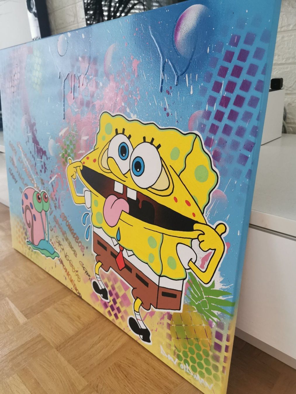 Dipinti: Spongebob & Gary Pop Art auf Leinwand – Nuovo (secondo la descrizione) da Thalwil venduto da Dragonfruit 1