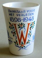 Jubiläumsbecher 1948 Wilhelmina+Juliana, Niederlande