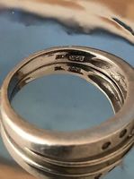 925er Silberring mit Zirkonia und 2 Glitzer