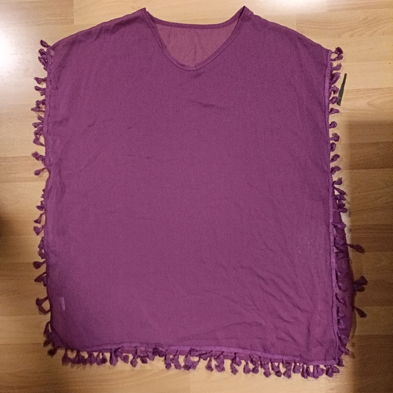 Tuniche: Sommer Strandkleid Tunika Einheitsgrösse Lila Fransen – Nuovo (secondo la descrizione) da Näfels venduto da CH.Kchlineknopf 1