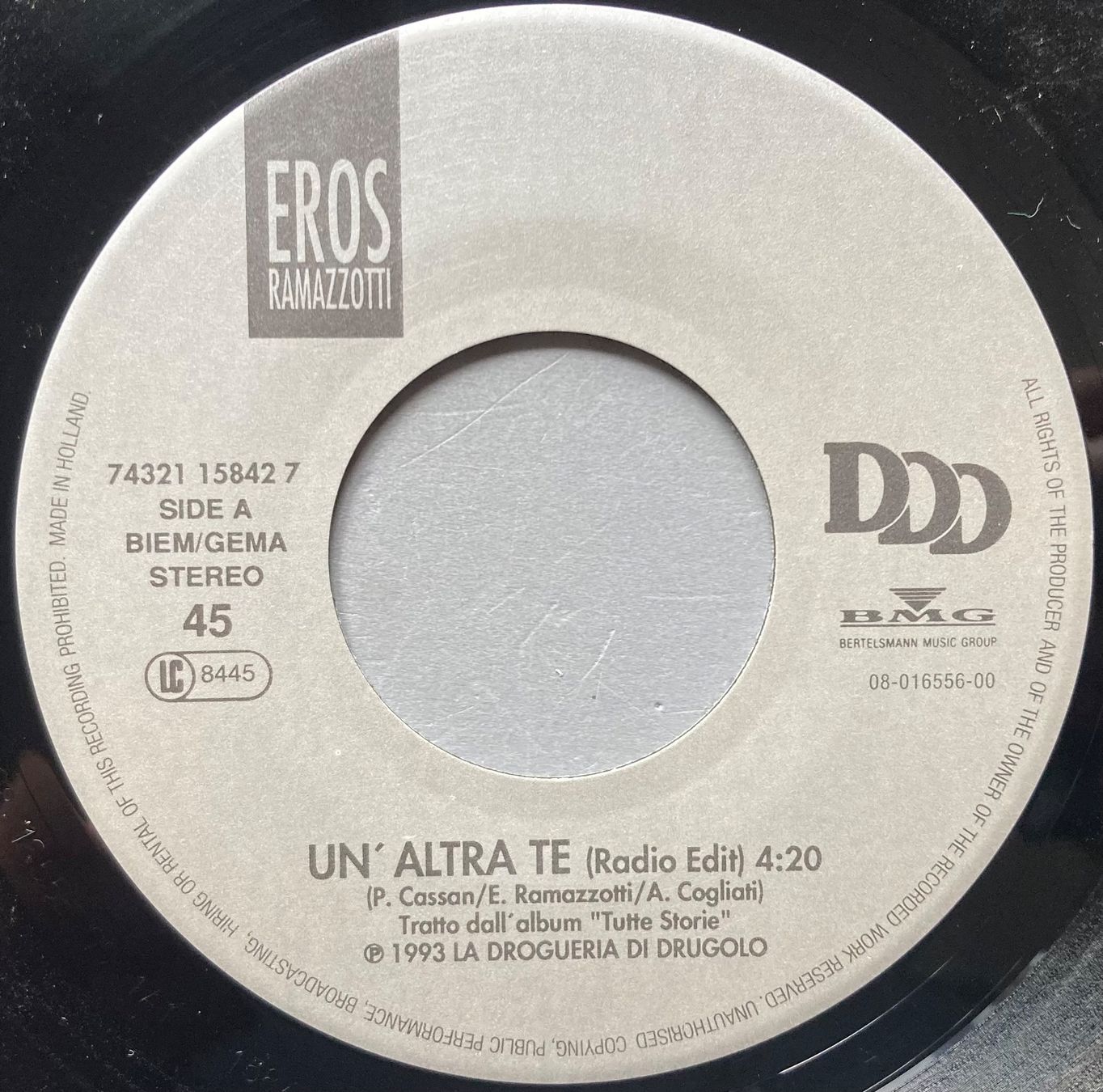 Dischi in vinile: EROS RAMAZOTTI - UN'ALTRA TE – Usato da Poliez-Pittet venduto da Newtown-Records 2