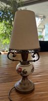 Vintage Tischlampe Keramik mit Blumenmuster 