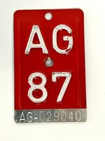 Alte Velonummer Kanton Aargau (AG) 1987 – Vintage Vignette