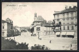 AK Winterthur, Bahnhofplatz, 1907