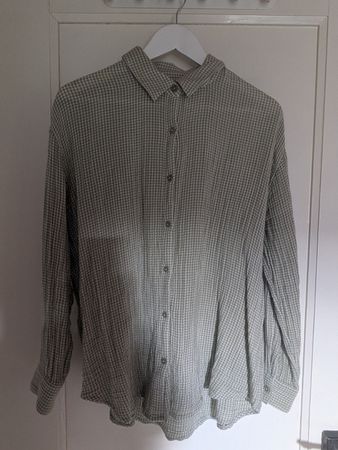 Bluse kariert grün-weiss Grösse 38
