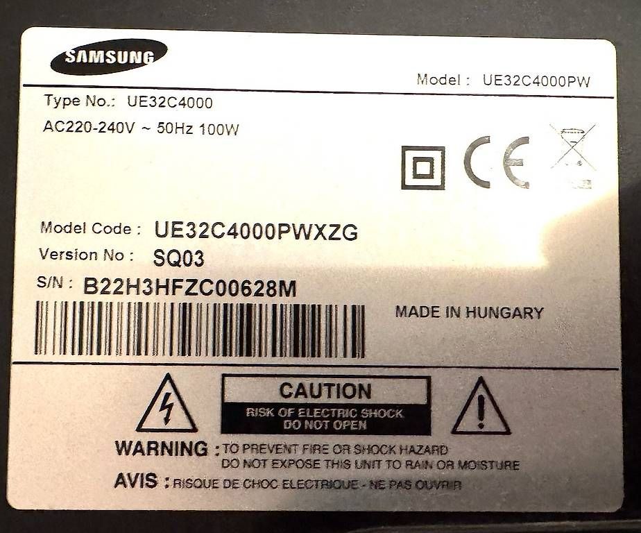 Fernseher: Samsung TV UE32C4000PWXZG – Gebraucht aus Bülach von gcricri 1