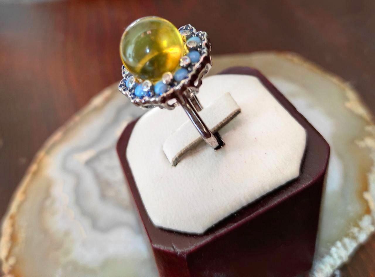 Ringe: ST.S.925° BLAUERBERBERNST\CHALZEDON\TOPAS RING,MP, UMSTELLB – Gebraucht aus Weiningen ZH von actera 1