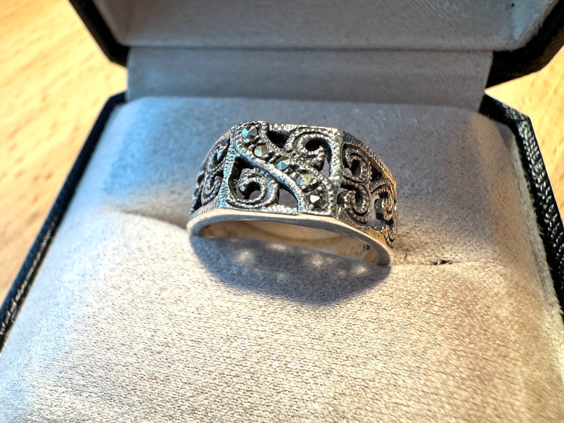 Anelli: Vintage Silberring 925 mit Markasiten – Usato da Egg b. Zürich venduto da chantilly-lace 1