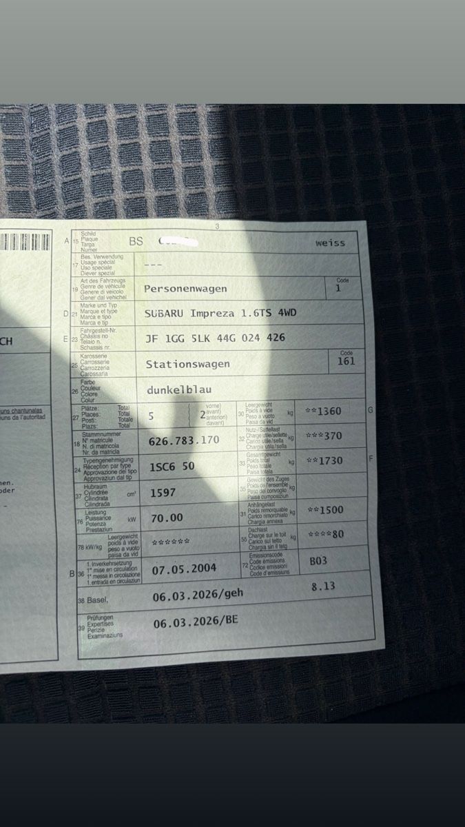 Subaru Automobili: Subaru Impreza Ab Mfk – Usato da Basel venduto da ale_qw8m 8