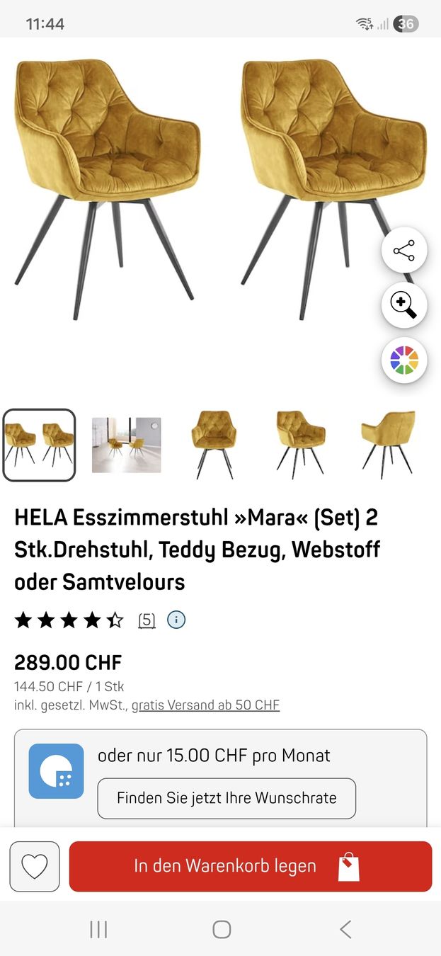 Stühle: Esszimmerstühle drehbar 2 Stk – Gebraucht aus Tuttwil von Daisy75 2