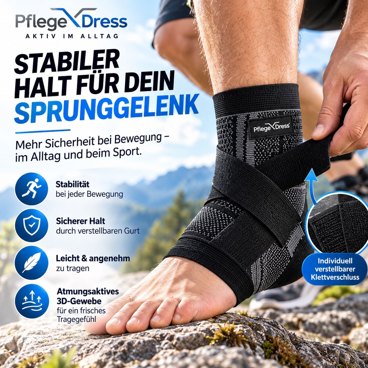 Protezioni & Imbottiture: Premium Knöchelbandage mit Kompression L – Nuovo e nell'imballaggio originale da Udligenswil venduto da Doris-Mercedes