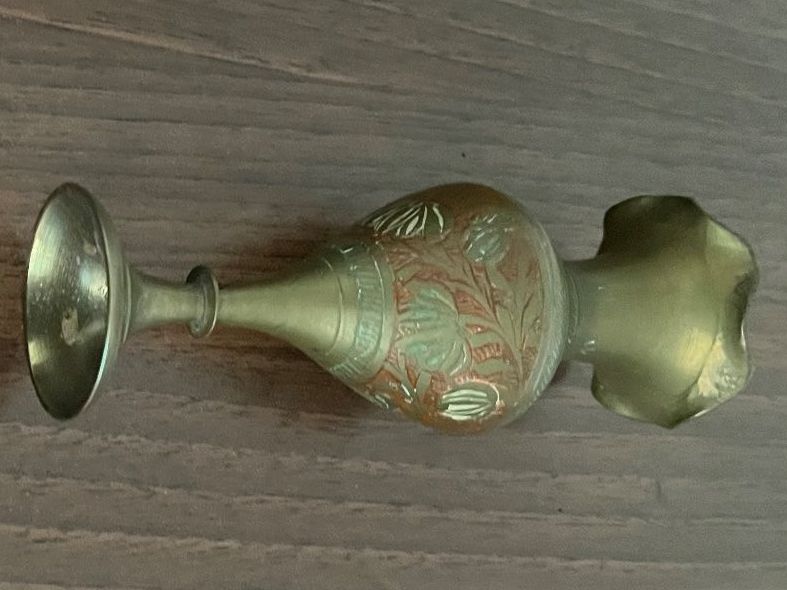 Vasen & Gefässe: Schöne Indische MESSING-MINI-VASE / Top-Zustand! – Gebraucht aus Islikon von sav_m8xk 4