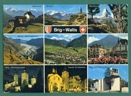 Brig, Wallis, 9 Ansichten, gelaufen, ca. 1974