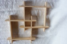 Wandregal Holz Handmade hellbraun neu