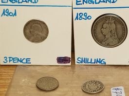 England/ Zypern/ Nederland/ Peru, 4 Silbermünzen. #74