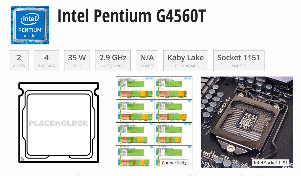 Intel Componenti elettronici: Intel Pentium G4560T CPU - Sockel 1151 - Neu – Nuovo (secondo la descrizione) da Hirzel venduto da Pcsupportwma