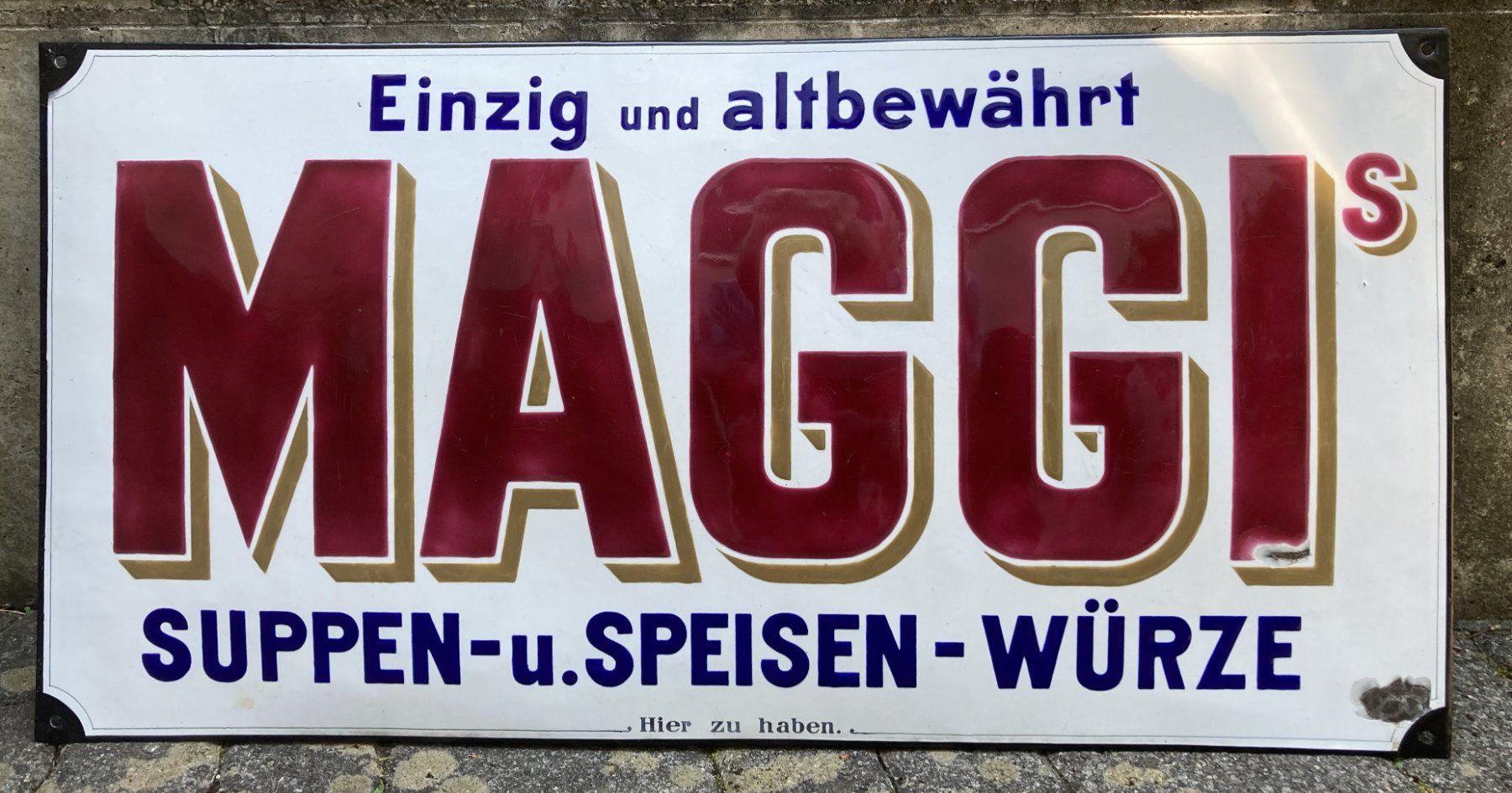 Maggi Schilder: Emailschild MAGGI – Gebraucht aus Olten von Drachus