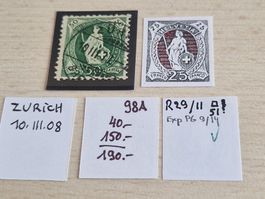 Stehende 98A, Retouche 3.29/II, guter Kat, ab 1.-