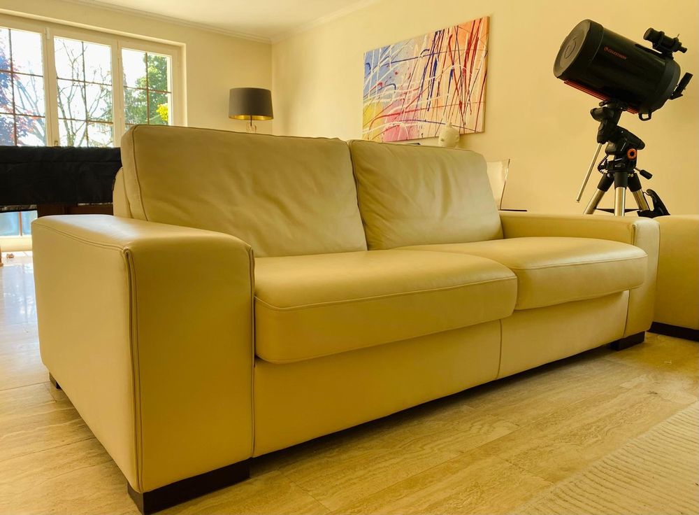 Canapé Roche Bobois cuir blanc