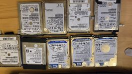 8x 2.5" HDD Festplatten Set (1TB, 320GB, 160GB etc.)