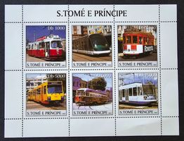 Sao Tome und Principe-Mi 2290-2295 Kbg. ** (2003) Bahnmotive