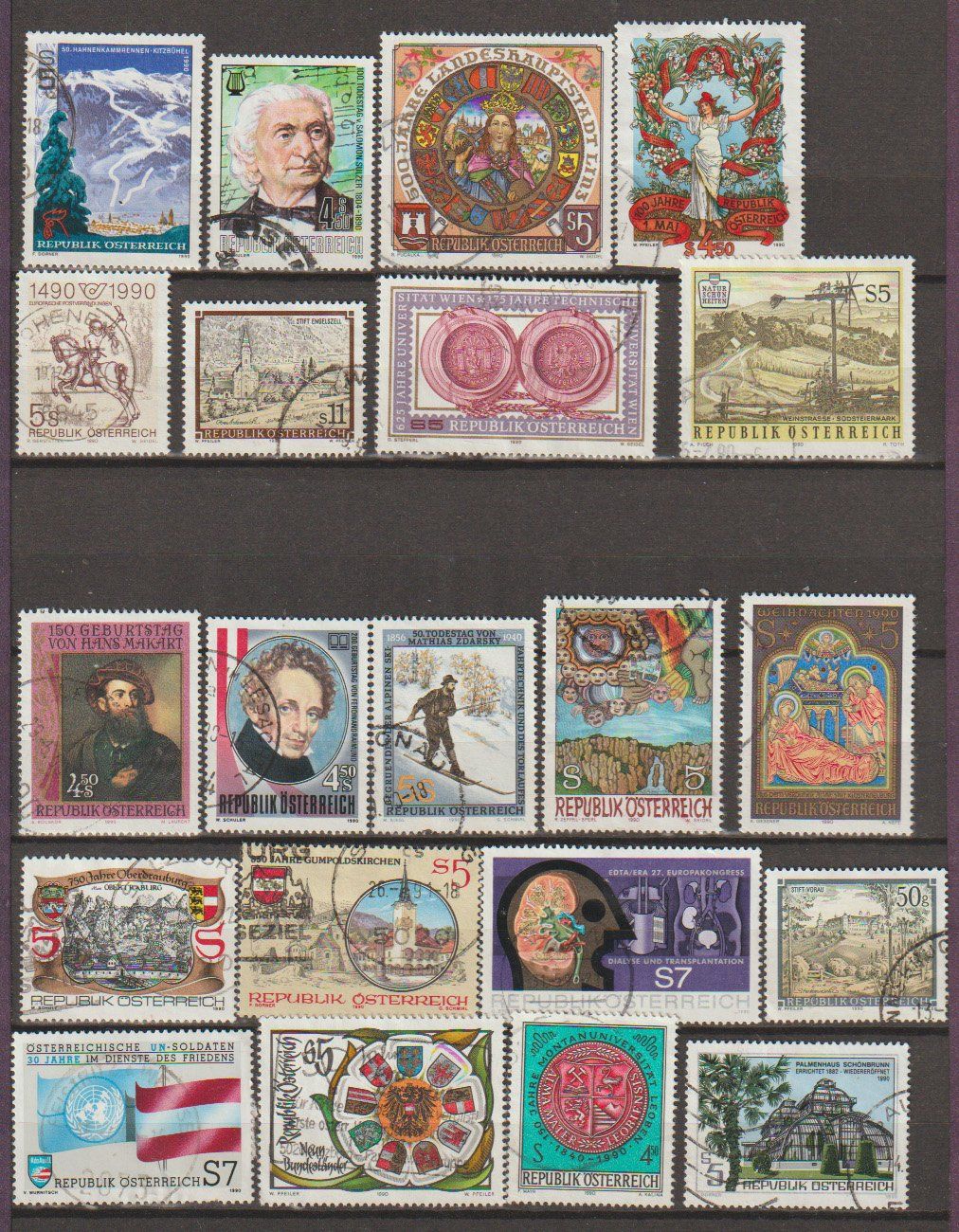 Tutti i francobolli: Autriche 1966-1990 – Usato da Crans-Montana venduto da kira56