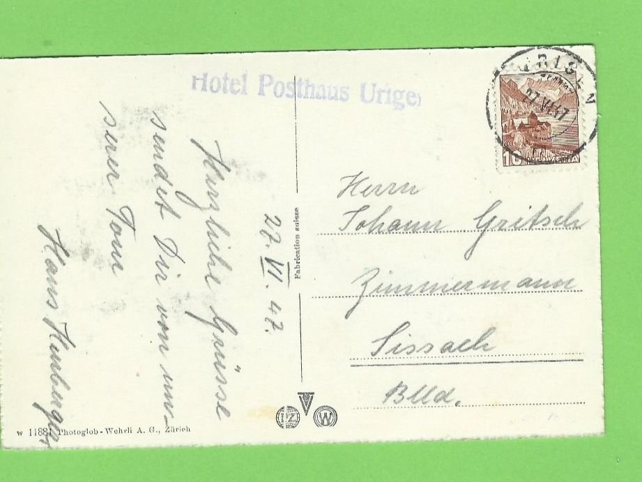 Cartoline postali: Hotel Steingletscher, Sustenstrasse – Usato da Zürich venduto da t24_de 1