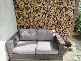 Gartenlounge /-Sofa mit Kissen | Zustand OK