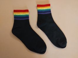 10x Paar LGBT Socken Blackito -  Paire de chaussette noir