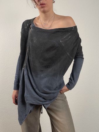 asymmetric zip top hoodie size S