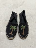 Espadrille Schwarz mit Palme in grösse 37