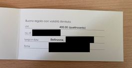 Buono di 400 CHF per Monn, validità illimitata