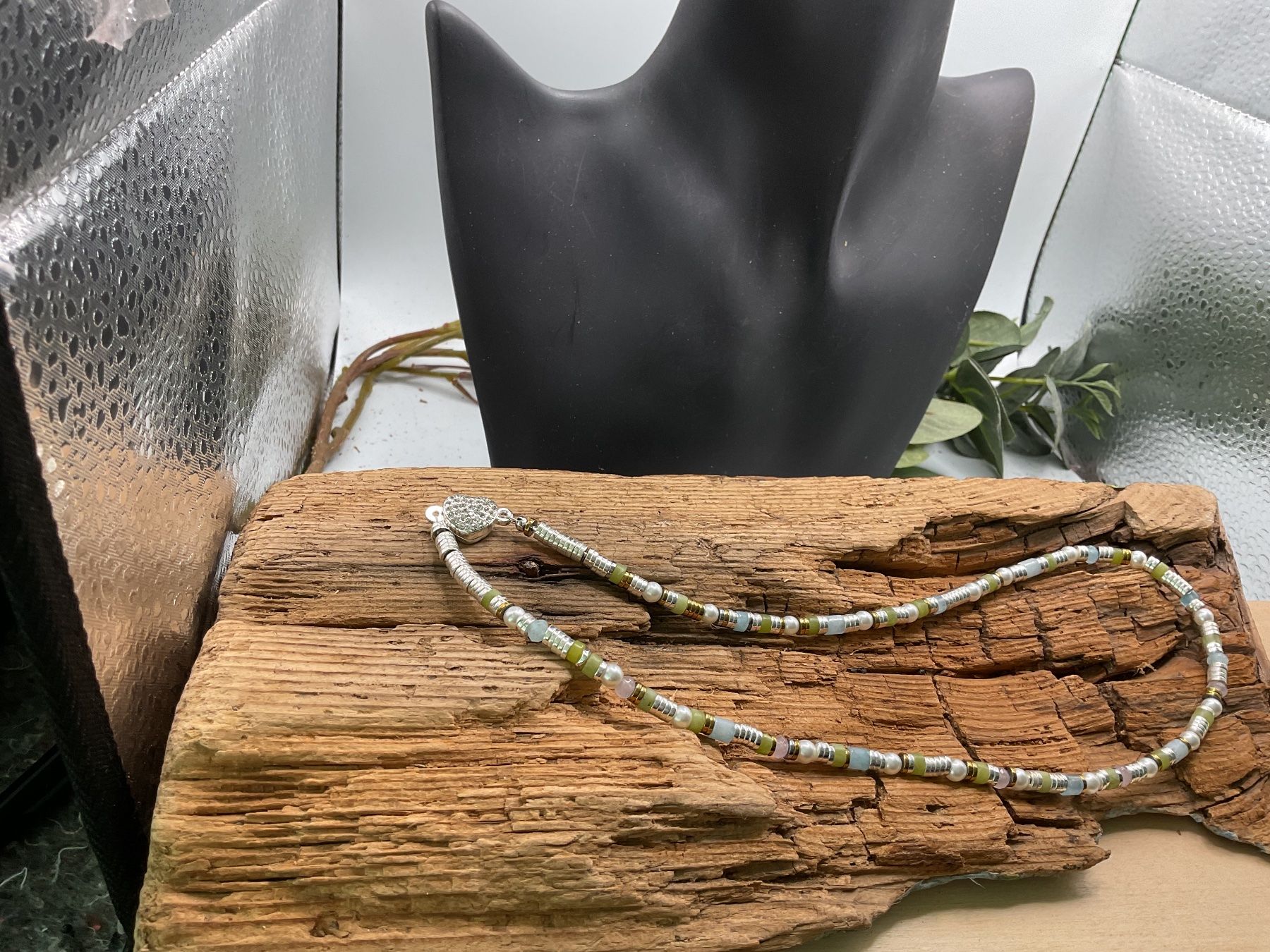 Ketten: Collier Aquamarin, Jaspis, Perlen und Hämatit – Neu (gemäss Beschreibung) aus luzern von Alpendorf1 2