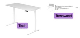 Grosser Höhenverstellbar Tisch mit Trennwand