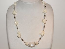 Halskette Perlmutt/Achat/Glas