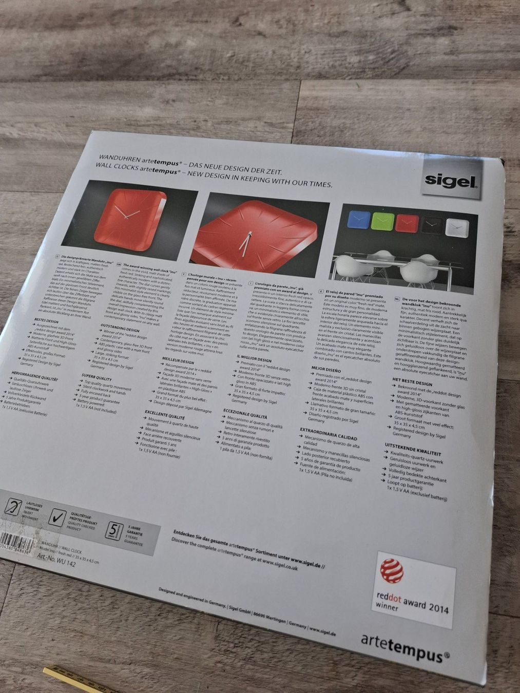 Stand- & Wanduhren: Horloge murale NEUVE rouge design moderne Sigel – Neu und originalverpackt aus Moutier von Skiaf 6
