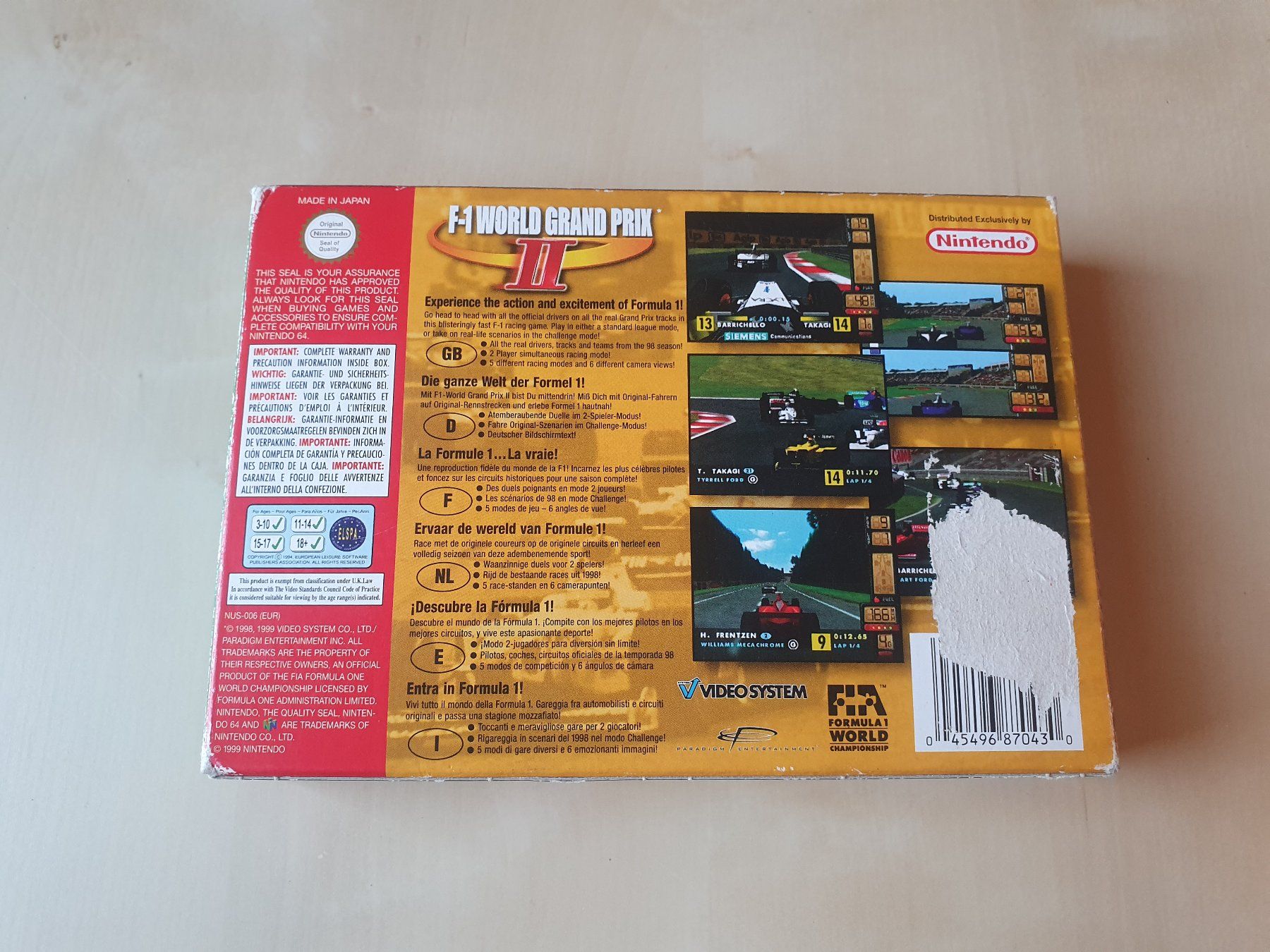 Nintendo Spiele: F-1 World Grand Prix II – Gebraucht aus Stansstad von collectorsshop 1