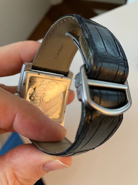 Cartier Orologi: Cartier MC Tank Blau -- neuwertig – Usato da Rueschlikon venduto da markforce 3